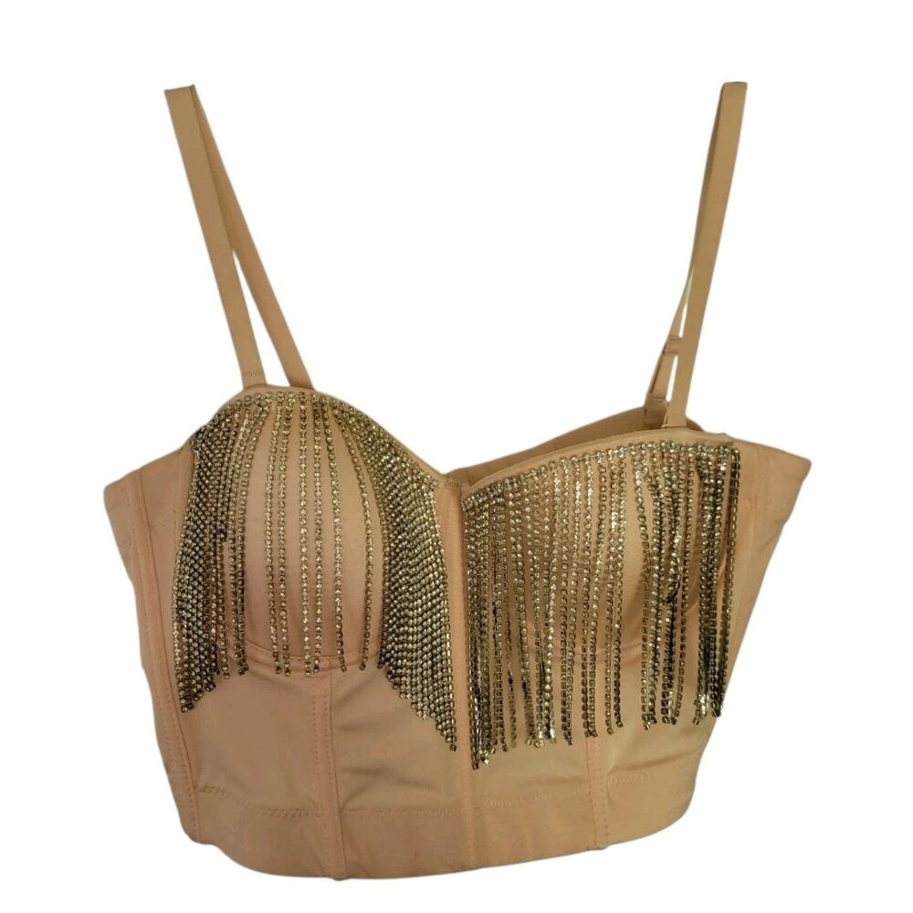 Papaya Pink Corset Bustier Top Women’s Sz L Lingerie Top FairyCore Y2K 90s Sexy